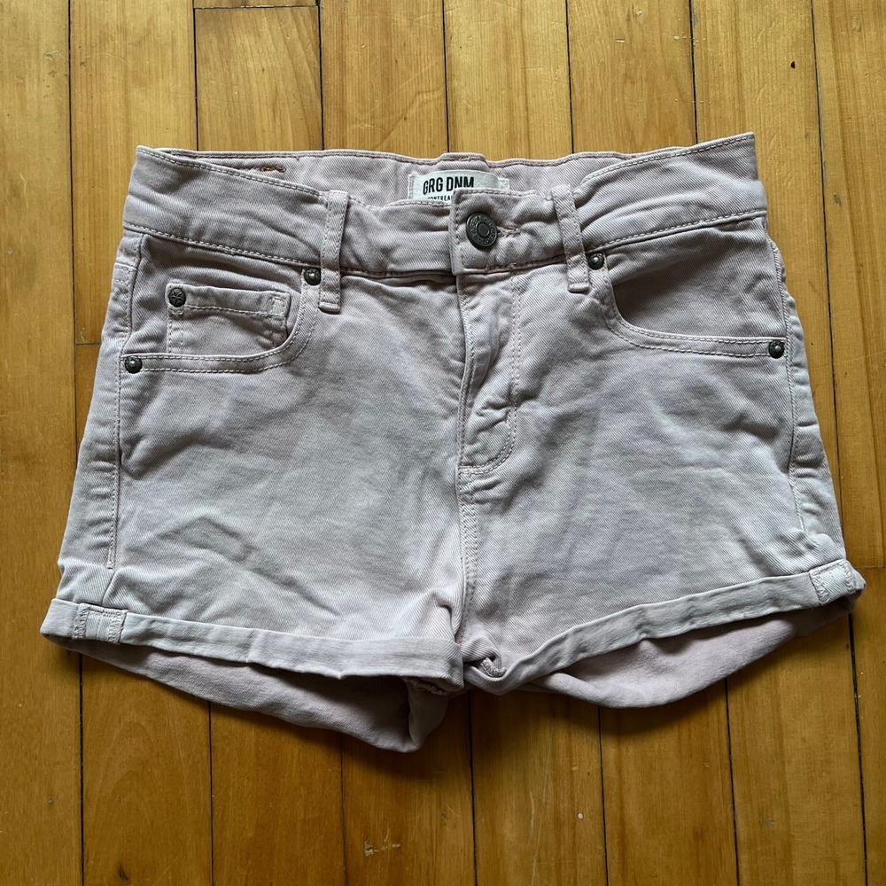 GRG DNM Women's Pink Denim Stretch Retro High Waist Shorts Size 0